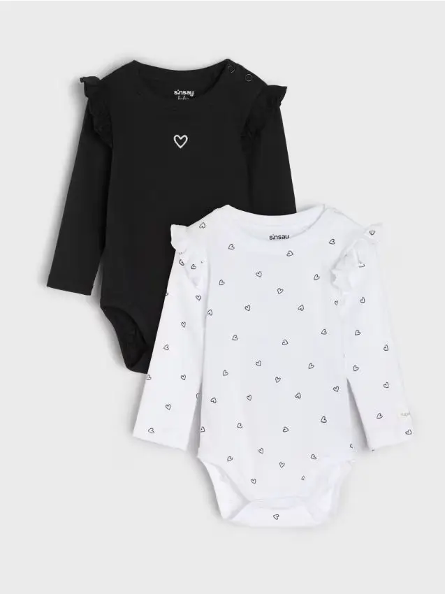 Confezione da 2 body in cotone - panna