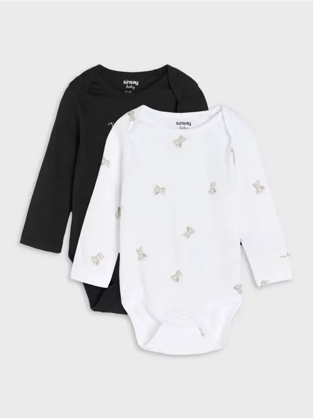 Confezione da 2 body in cotone - panna