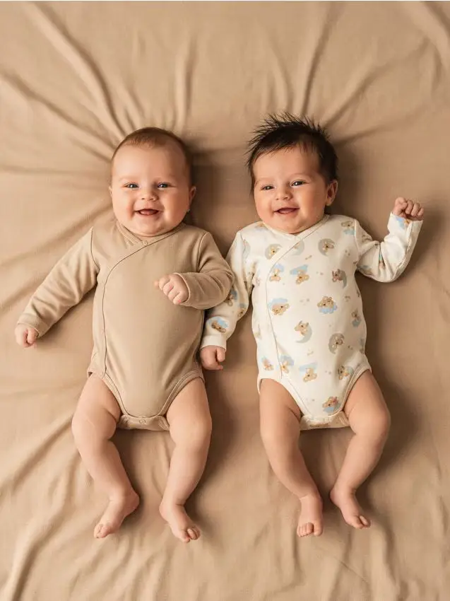 Confezione da 2 body in cotone - panna