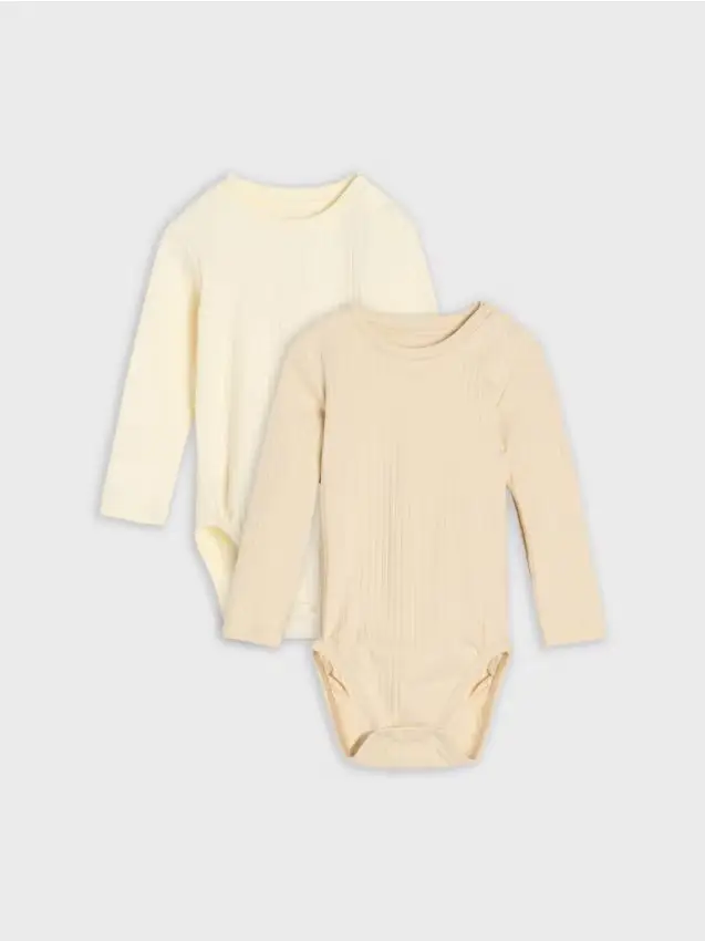 Confezione da 2 body in cotone - panna