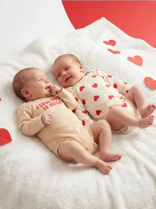 Confezione da 2 body in cotone - panna