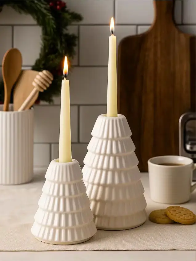 Confezione da 2 candelieri - panna