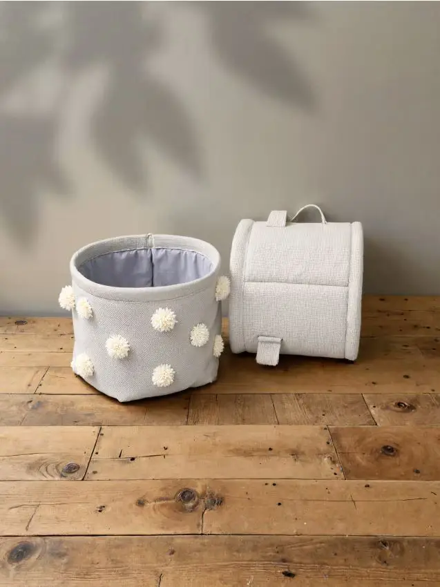 Confezione da 2 cesti portaoggetti - grigio chiaro