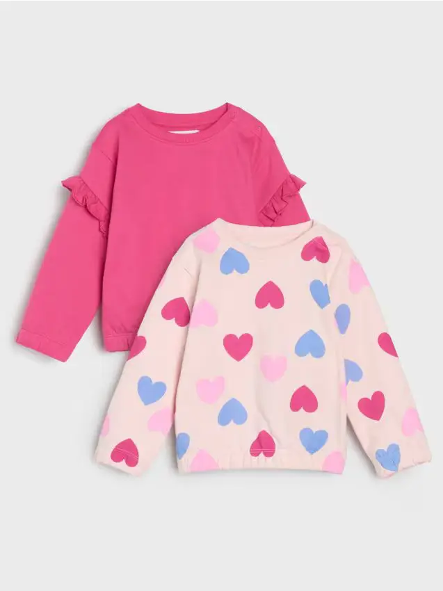 Confezione da 2 felpe - rosa pastello