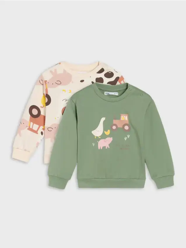 Confezione da 2 felpe - verde polveroso