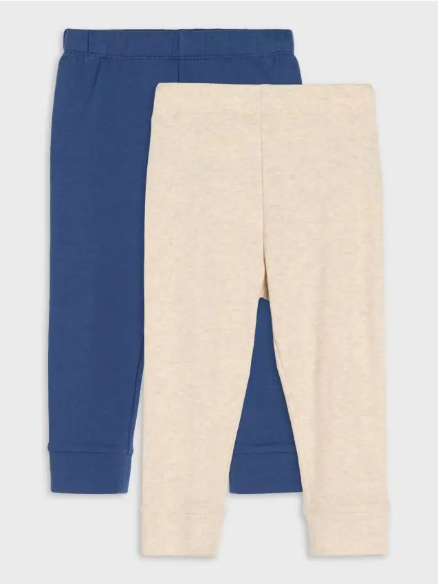 Confezione da 2 leggings in cotone - beige