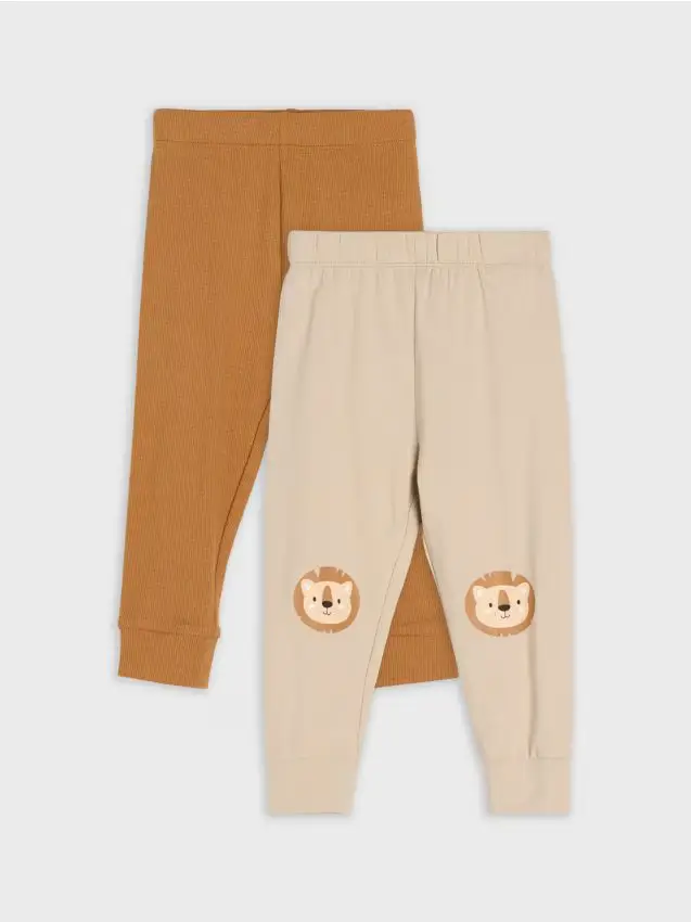 Confezione da 2 leggings in cotone - grigio chiaro