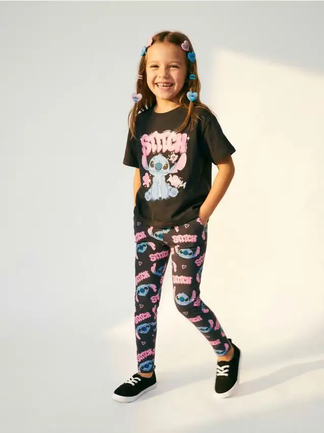 Confezione da 2 leggings in cotone Lilo & Stitch - multicolor
