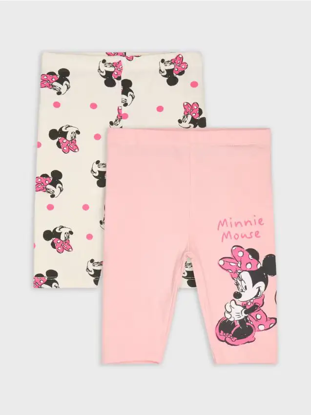 Confezione da 2 leggings in cotone Minnie Mouse - rosa