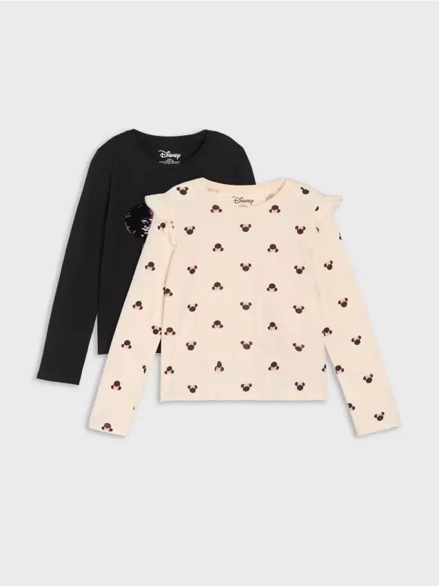 Confezione da 2 magliette a maniche lunghe Minnie Mouse - grigio scuro