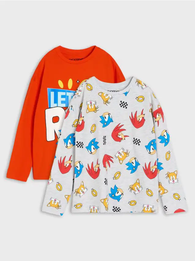 Confezione da 2 magliette a maniche lunghe Sonic the Hedgehog - multicolor