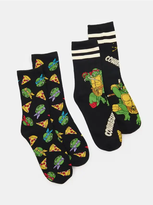 Confezione da 2 paia di calze Teenage Mutant Ninja Turtles - nero