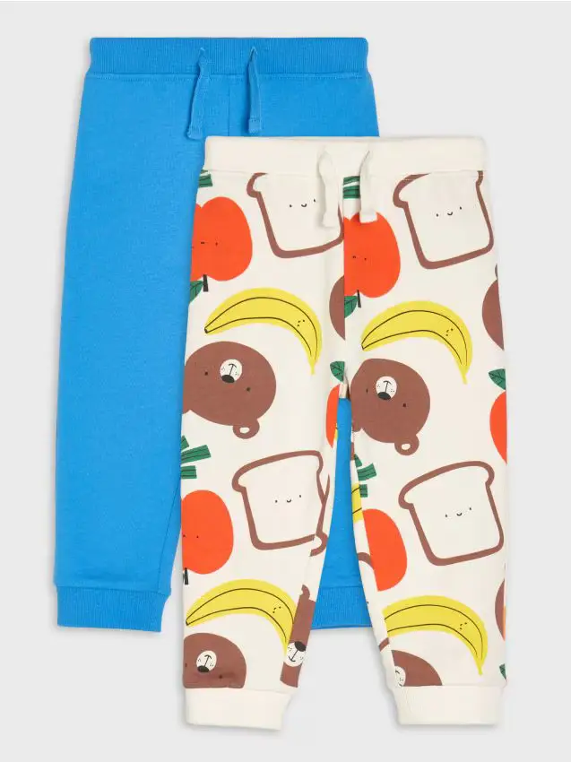 Confezione da 2 paia di pantaloni da tuta jogger - panna