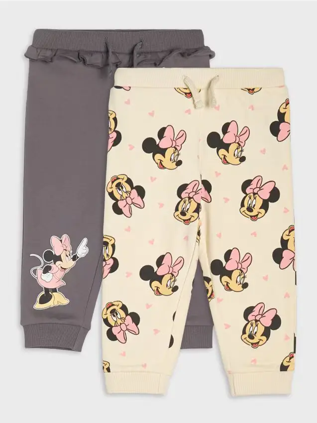 Confezione da 2 paia di pantaloni da tuta Minnie Mouse - panna