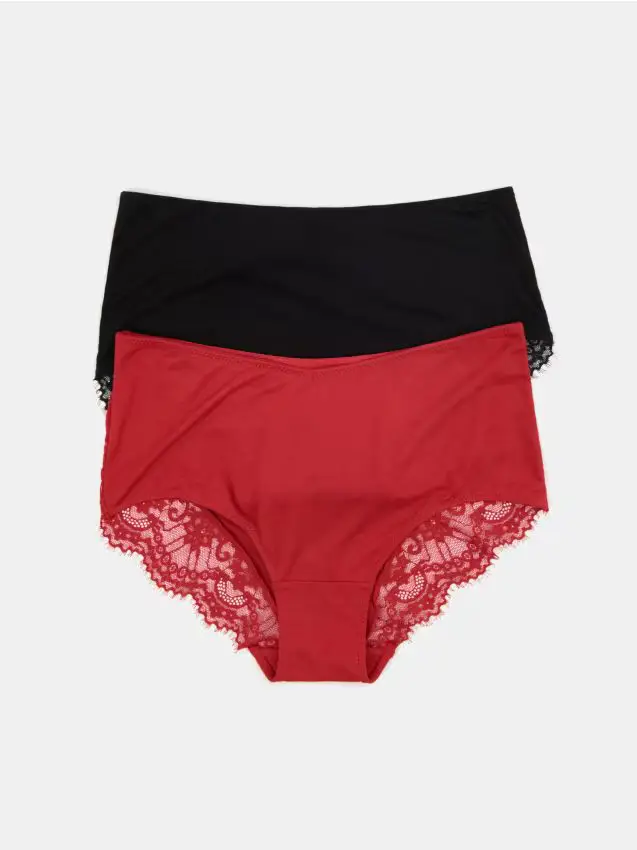Confezione da 2 paia di slip hipster - rosso