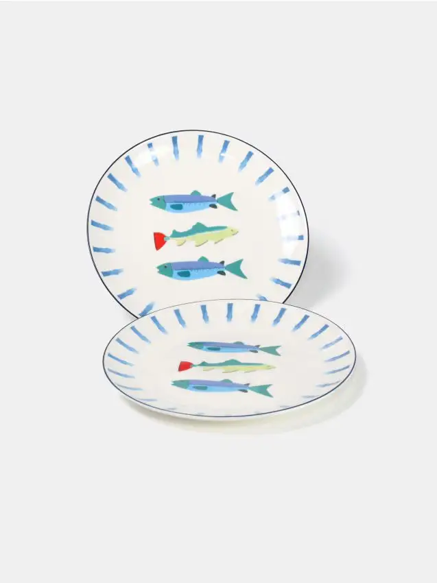 Confezione da 2 piatti - bianco