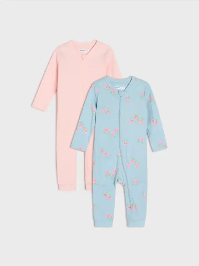 Confezione da 2 tute in cotone - azzurro