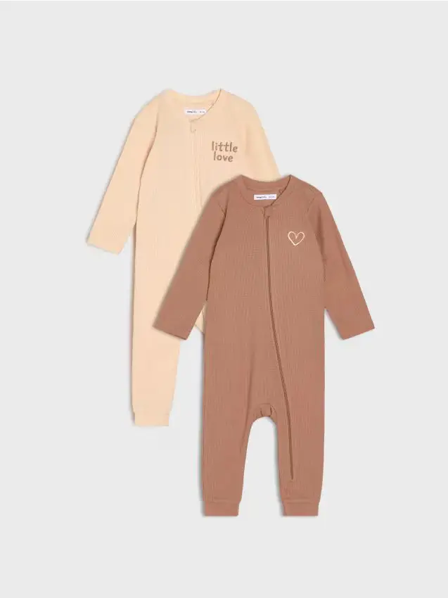 Confezione da 2 tute in cotone - beige