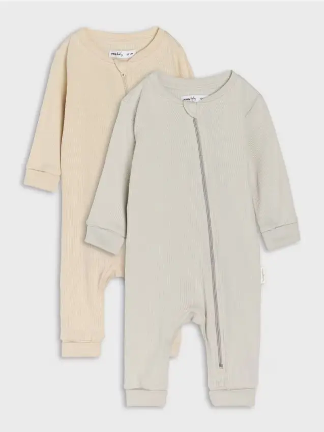 Confezione da 2 tute in cotone - grigio chiaro