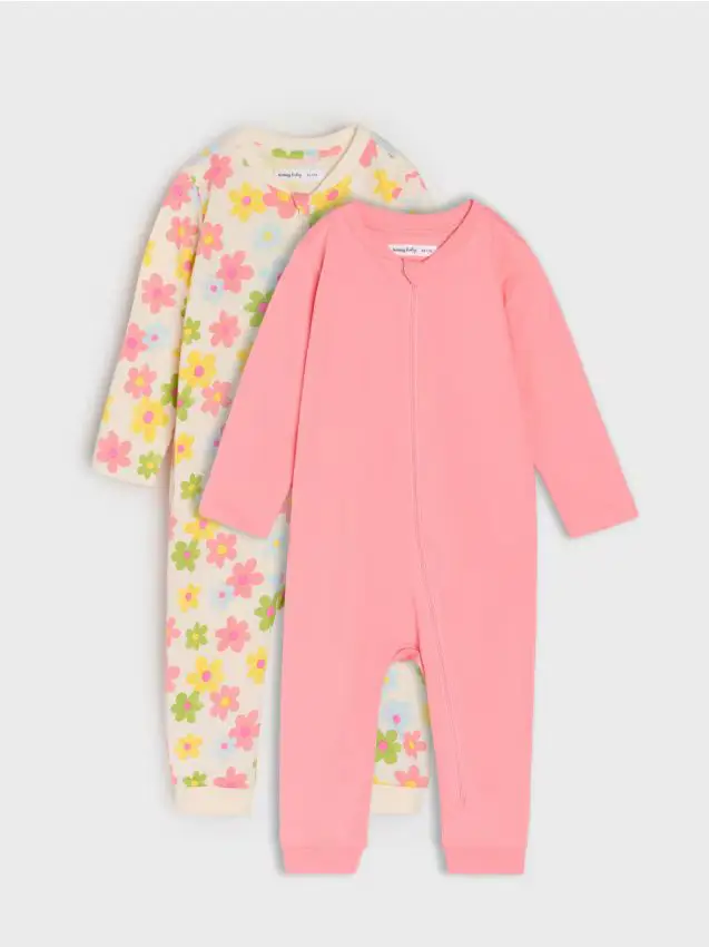 Confezione da 2 tute in cotone - panna