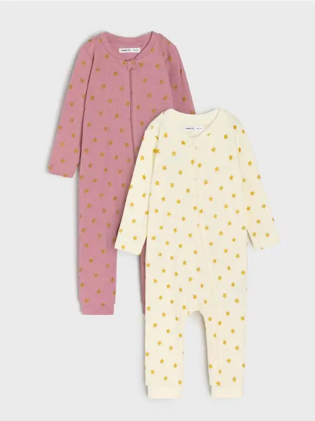 Confezione da 2 tute in cotone - panna