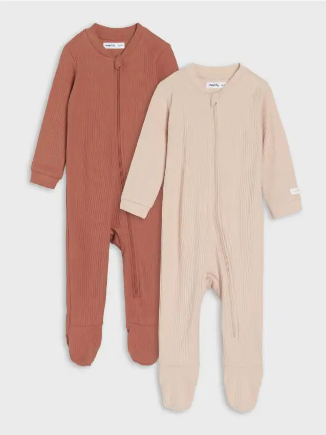 Confezione da 2 tutine corte - beige