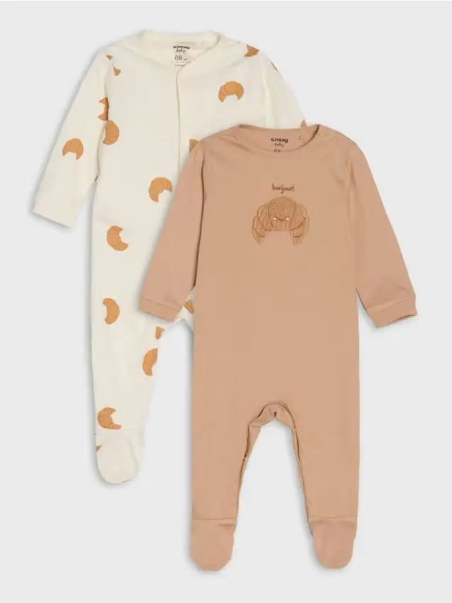 Confezione da 2 tutine corte - panna