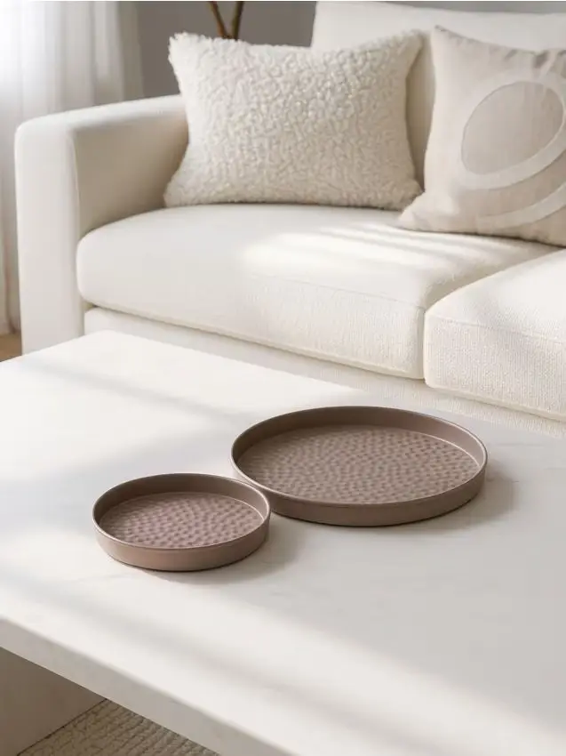 Confezione da 2 vassoi decorativi - rosa pastello