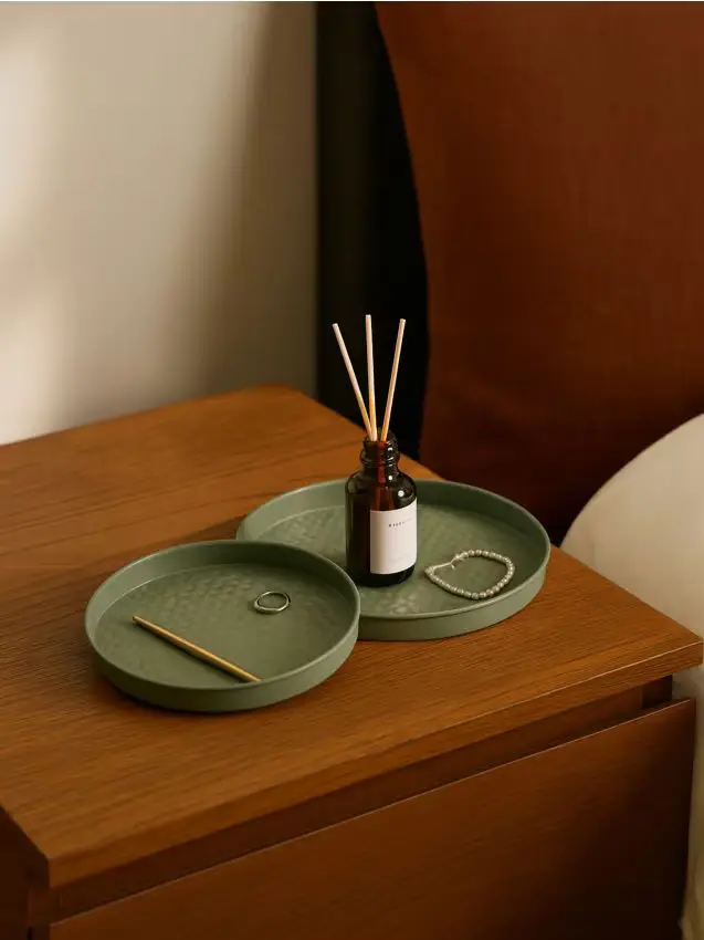 Confezione da 2 vassoi decorativi - verde