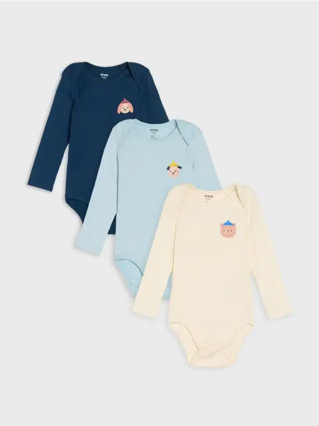 Confezione da 3 body - panna