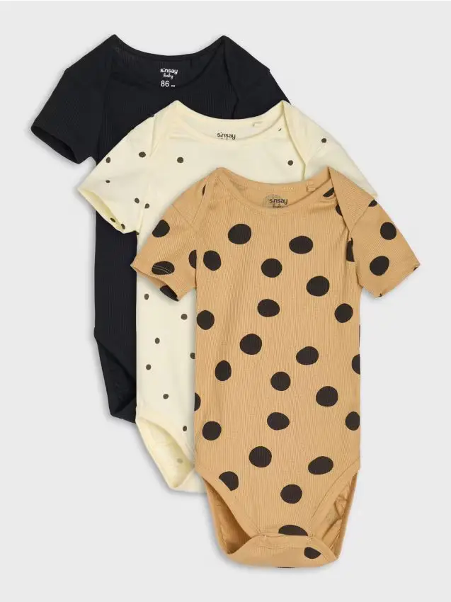 Confezione da 3 body - panna