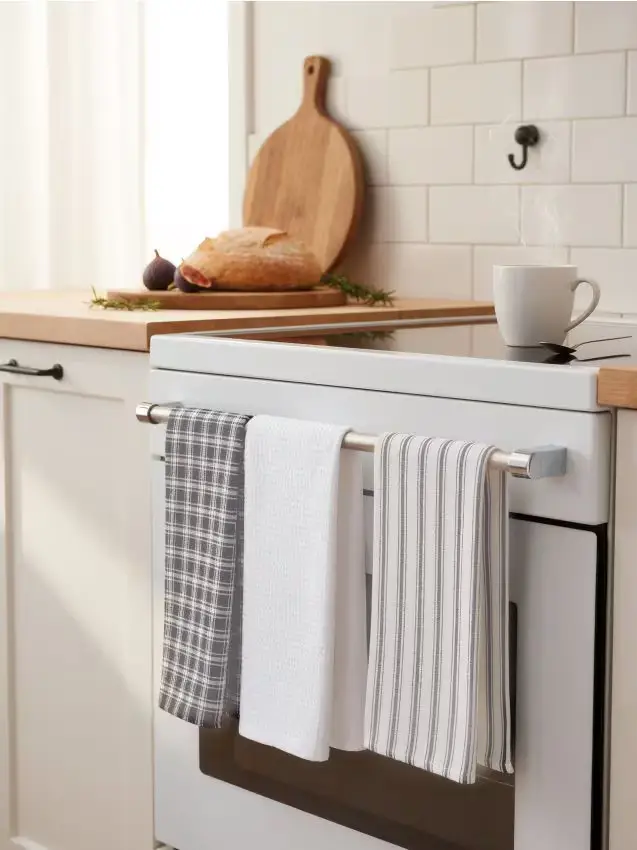 Confezione da 3 canovacci da cucina - grigio chiaro