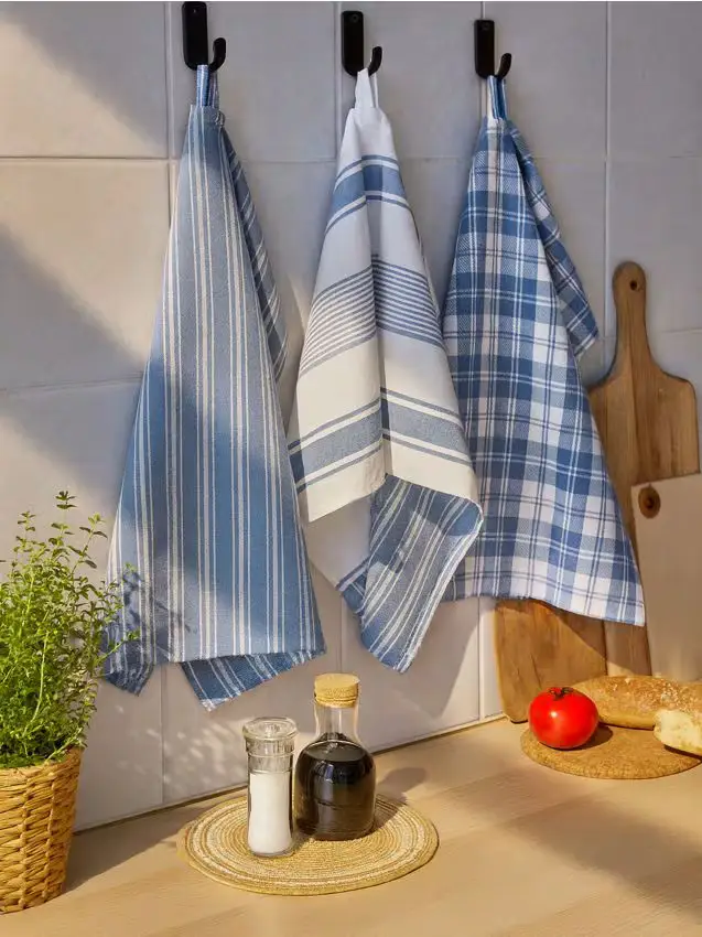 Confezione da 3 canovacci da cucina - indaco