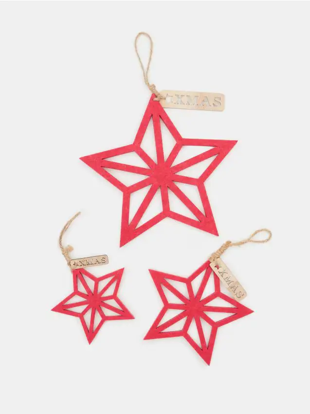 Confezione da 3 decorazioni natalizie - rosso