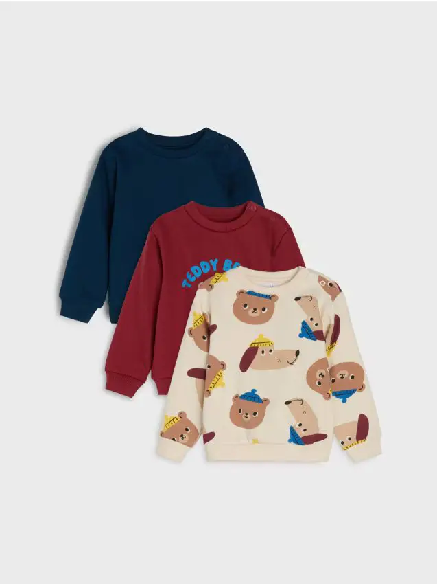 Confezione da 3 felpe - panna