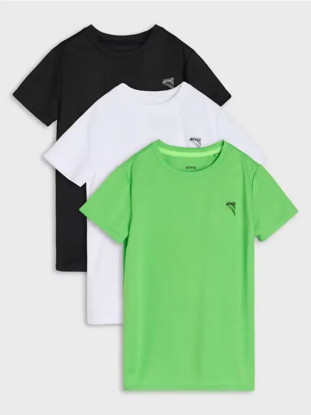 Confezione da 3 magliette a maniche lunghe Active - nero