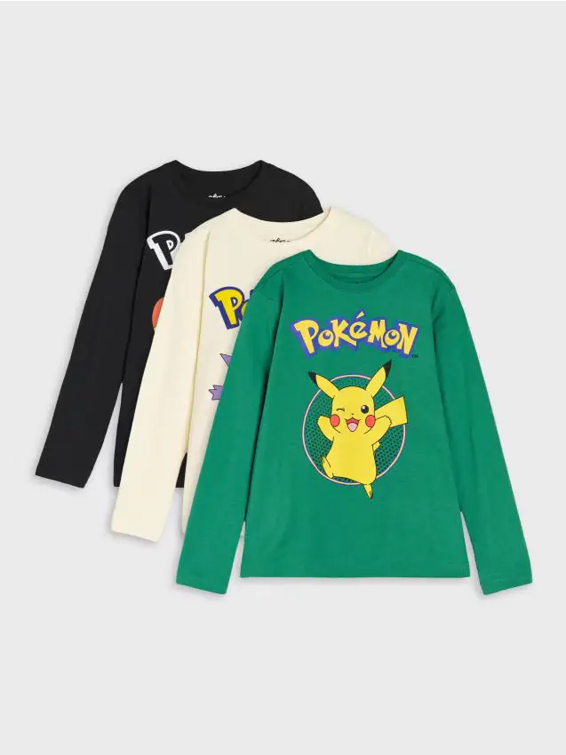 Confezione da 3 magliette a maniche lunghe Pokémon - multicolor