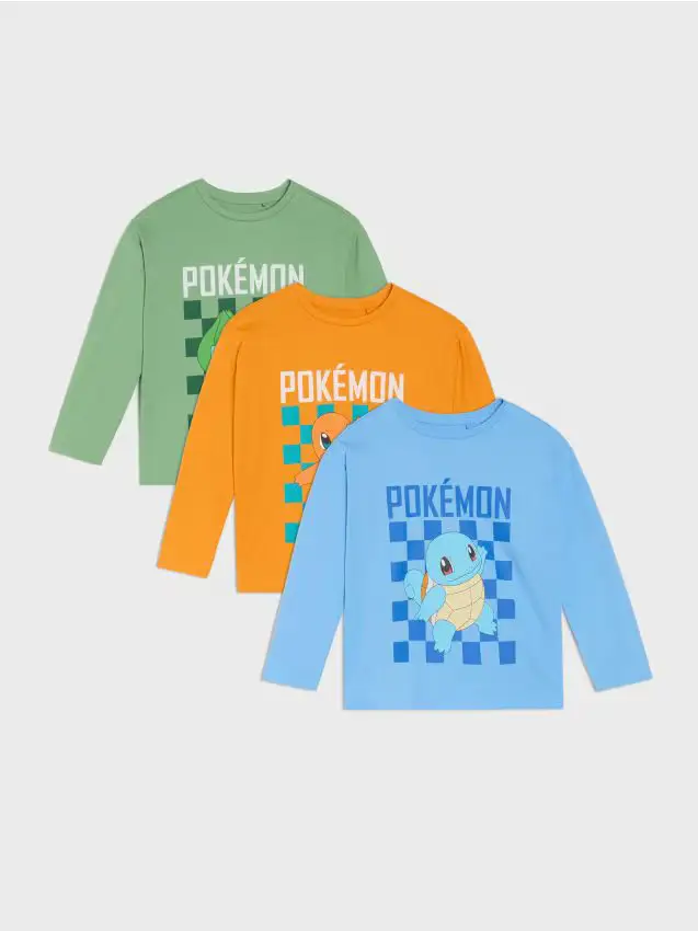 Confezione da 3 magliette a maniche lunghe Pokémon - multicolor