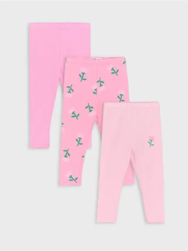 Confezione da 3 paia di leggings - rosa pastello