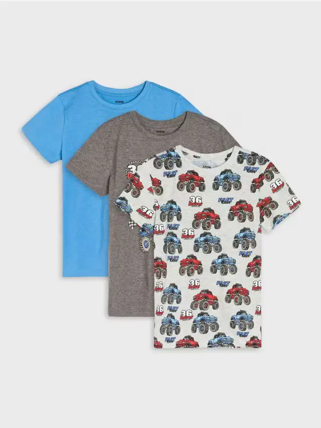 Confezione da 3 t-shirt - grigio chiaro