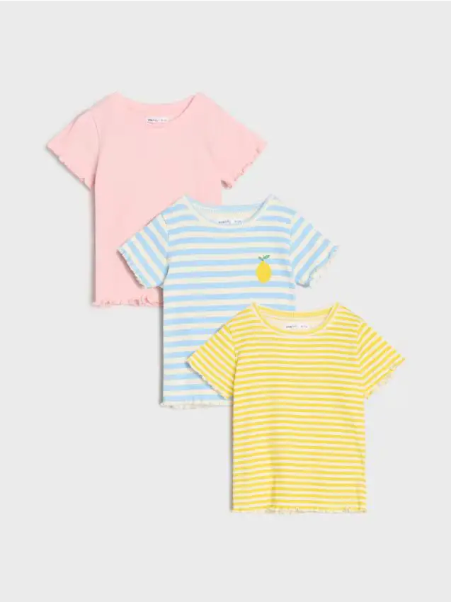 Confezione da 3 t-shirt - panna