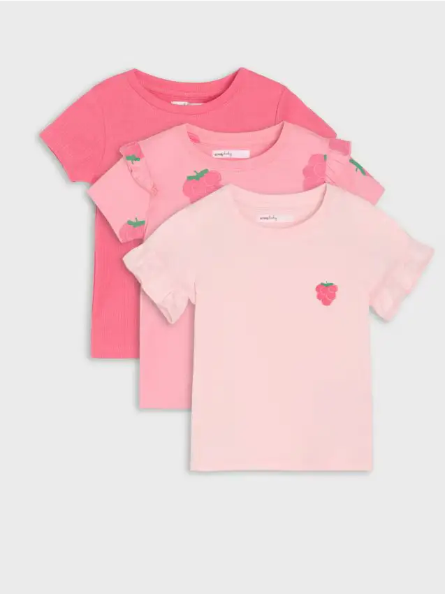 Confezione da 3 t-shirt - rosa shocking