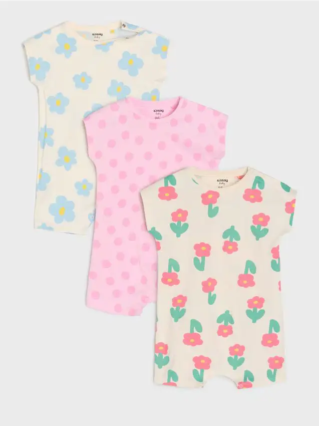 Confezione da 3 tutine - panna