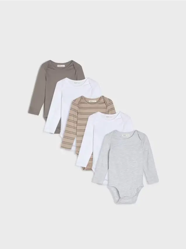 Confezione da 5 body in cotone - bianco