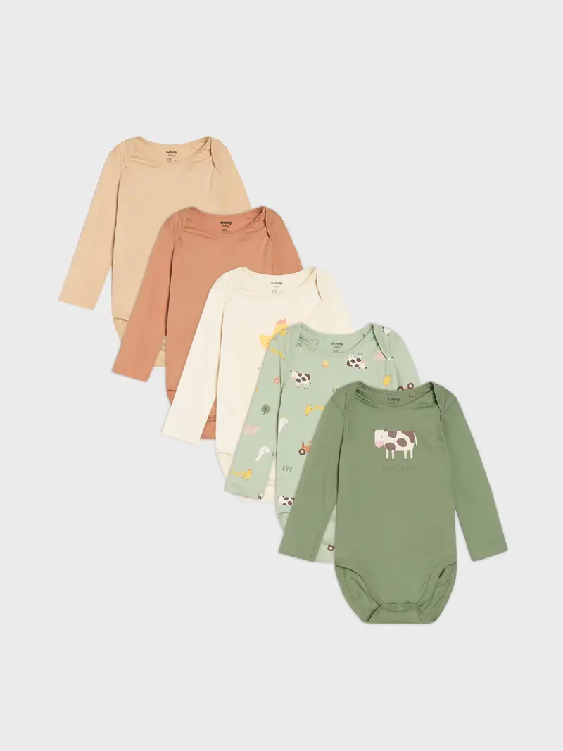 Confezione da 5 body - verde polveroso miniatura 2