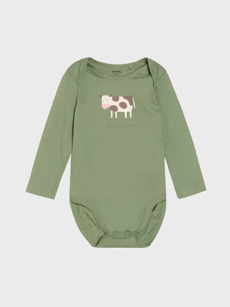 Confezione da 5 body - verde polveroso miniatura 3