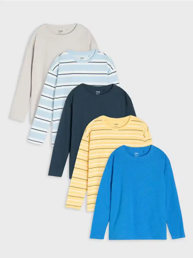 Confezione da 5 magliette a maniche lunghe - blu
