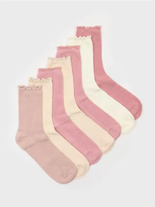 Confezione da 7 paia di calze - rosa