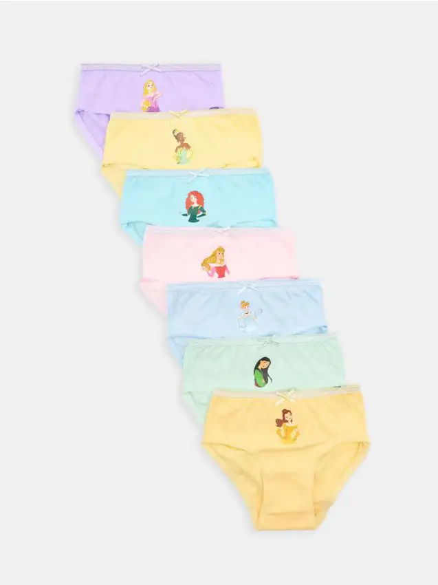 Confezione da 7 paia di slip Disney Princess - multicolor