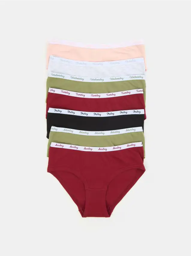 Confezione da 7 paia di slip hipster - multicolor